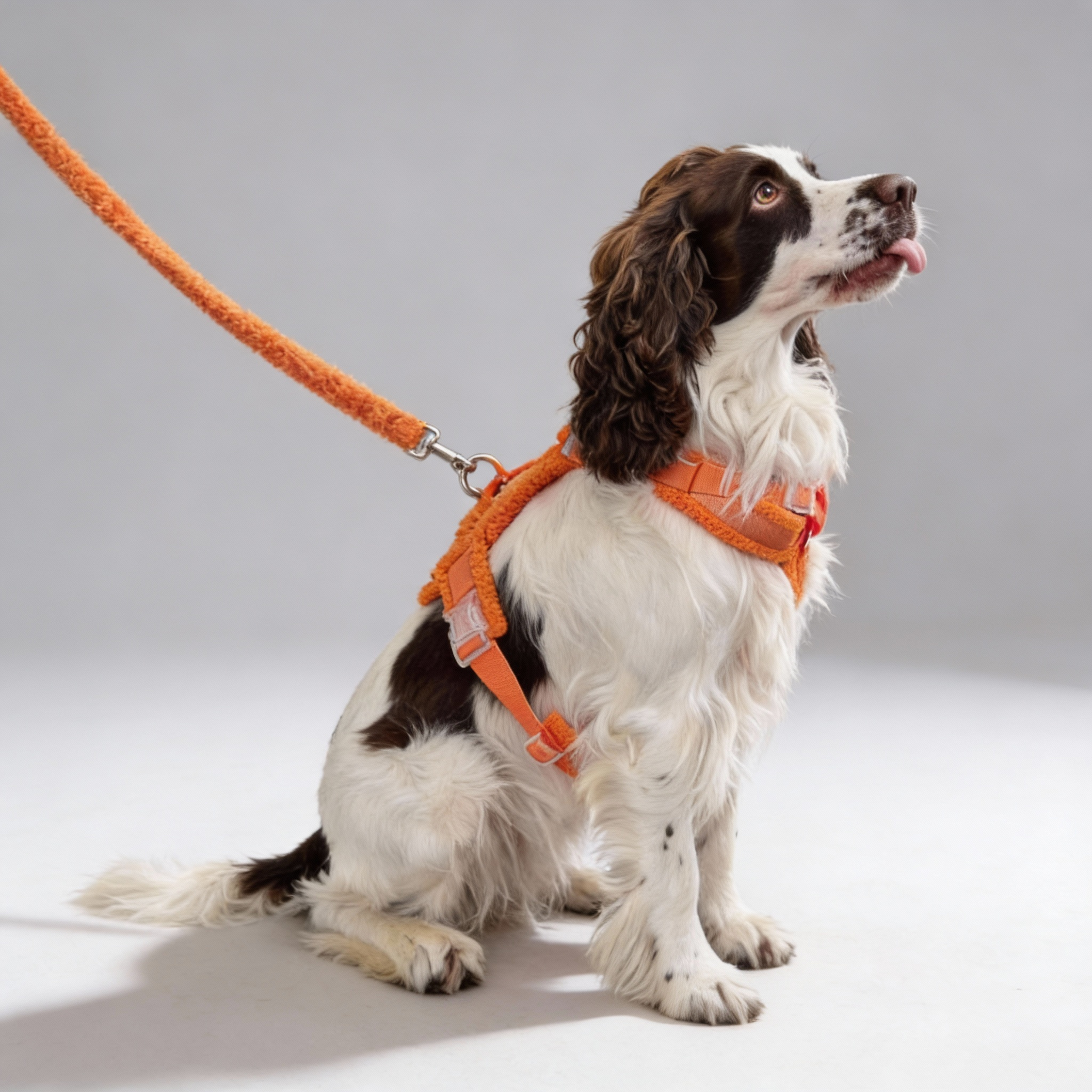 Teddy Harness Set in Orange, Sherpa-Soft for Winter