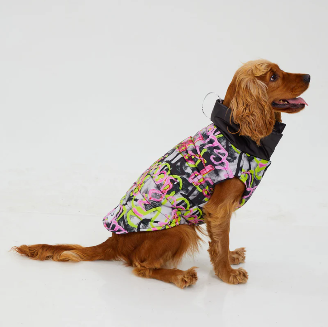 Graffiti Puffer Jacket, Water-Repellent and Featherlight